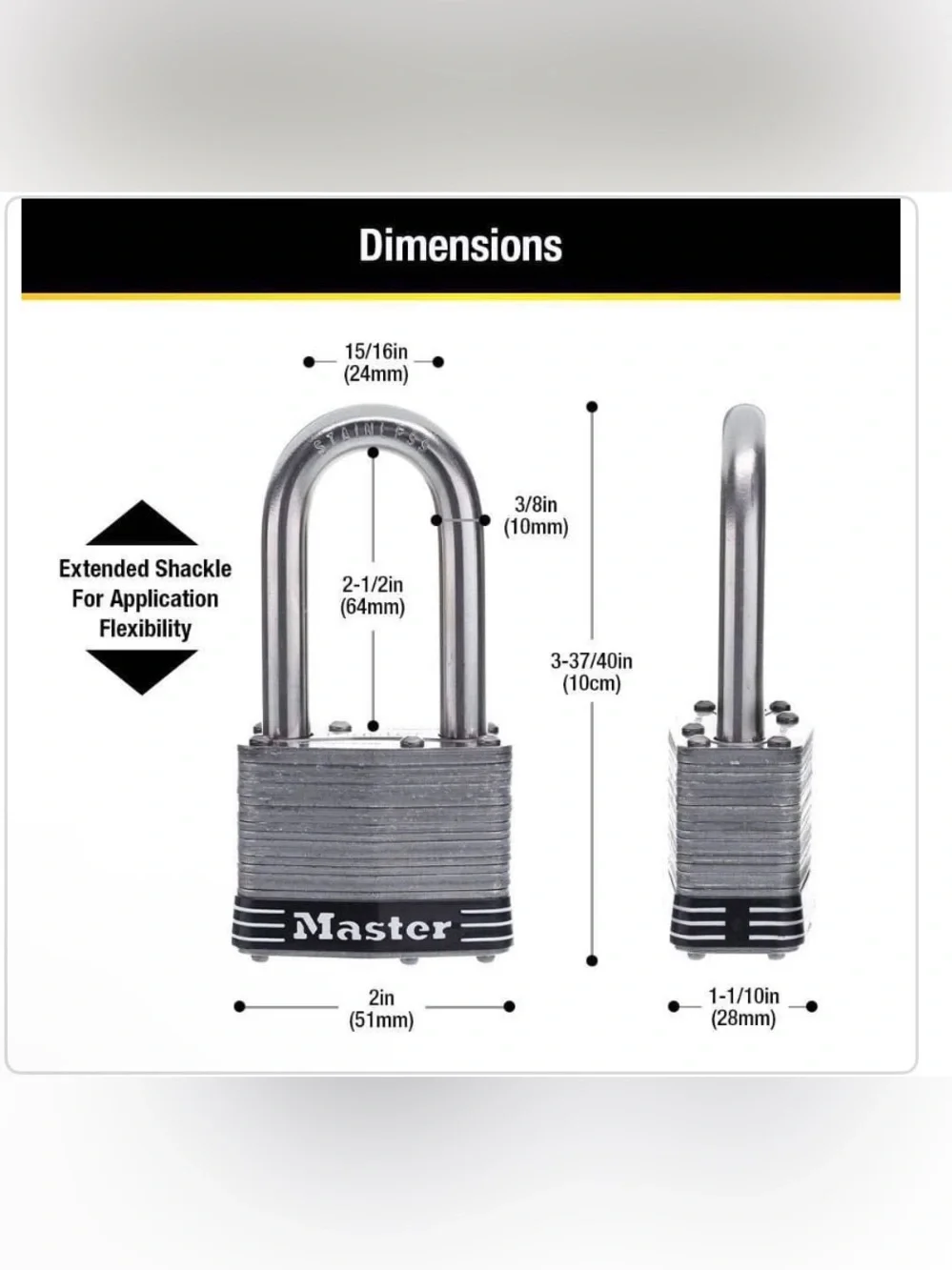 Master Lock 5SSQLH Stainless Steel Outdoor Padlocks Keyed Alike 4-Pack NEW
